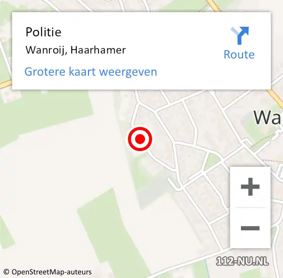 Locatie op kaart van de 112 melding: Politie Wanroij, Haarhamer op 18 augustus 2020 04:13