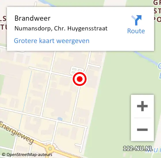 Locatie op kaart van de 112 melding: Brandweer Numansdorp, Chr. Huygensstraat op 18 augustus 2020 05:34