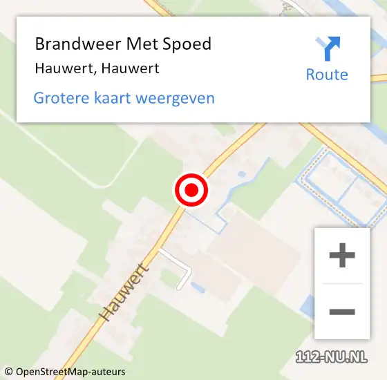 Locatie op kaart van de 112 melding: Brandweer Met Spoed Naar Hauwert, Hauwert op 18 augustus 2020 06:03