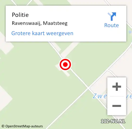 Locatie op kaart van de 112 melding: Politie Ravenswaaij, Maatsteeg op 16 mei 2014 09:57