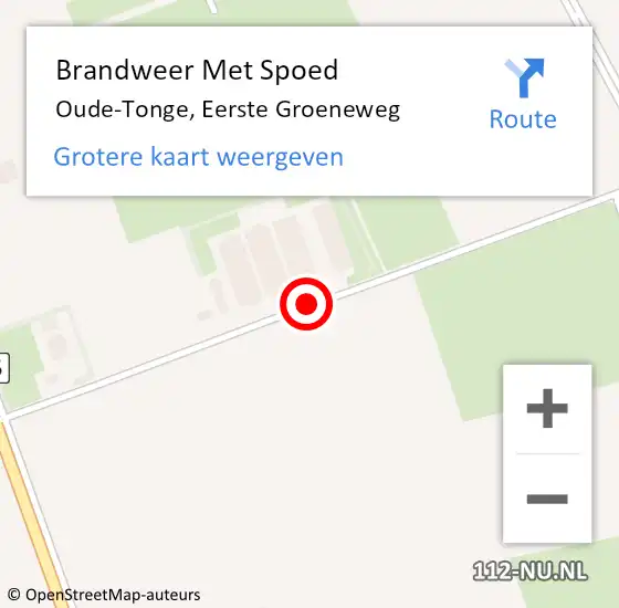 Locatie op kaart van de 112 melding: Brandweer Met Spoed Naar Oude-Tonge, Eerste Groeneweg op 18 augustus 2020 10:06