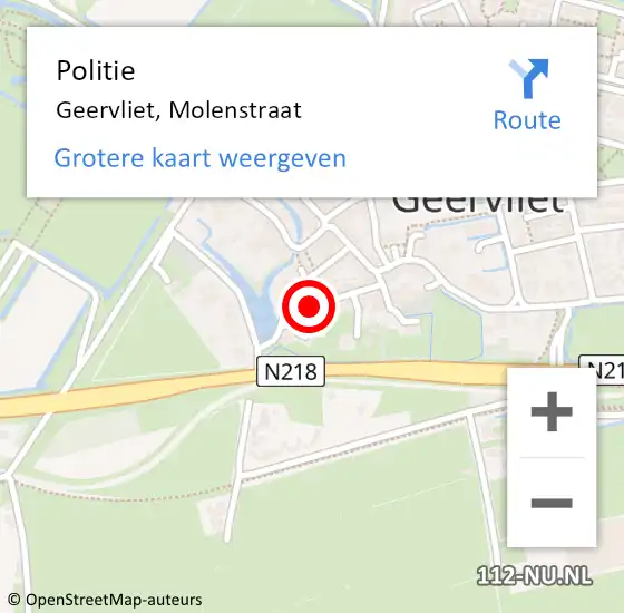 Locatie op kaart van de 112 melding: Politie Geervliet, Molenstraat op 18 augustus 2020 10:26