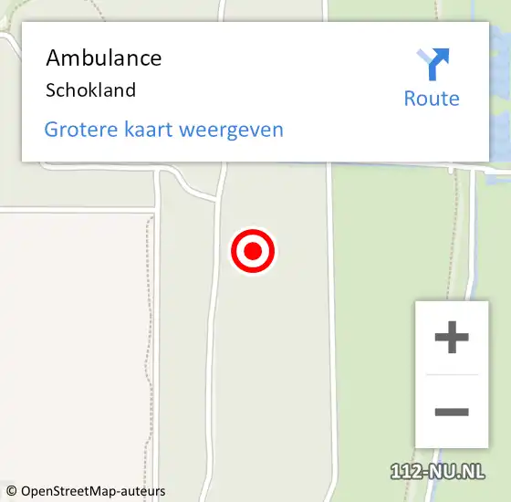 Locatie op kaart van de 112 melding: Ambulance Schokland op 18 augustus 2020 13:17