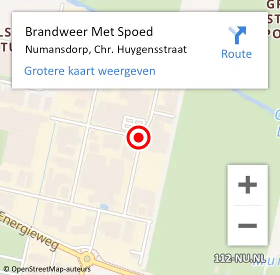 Locatie op kaart van de 112 melding: Brandweer Met Spoed Naar Numansdorp, Chr. Huygensstraat op 18 augustus 2020 16:07