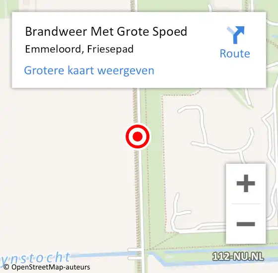 Locatie op kaart van de 112 melding: Brandweer Met Grote Spoed Naar Emmeloord, Friesepad op 18 augustus 2020 18:04