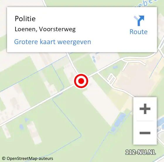 Locatie op kaart van de 112 melding: Politie Loenen, Voorsterweg op 18 augustus 2020 18:23