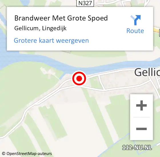 Locatie op kaart van de 112 melding: Brandweer Met Grote Spoed Naar Gellicum, Lingedijk op 19 augustus 2020 01:22