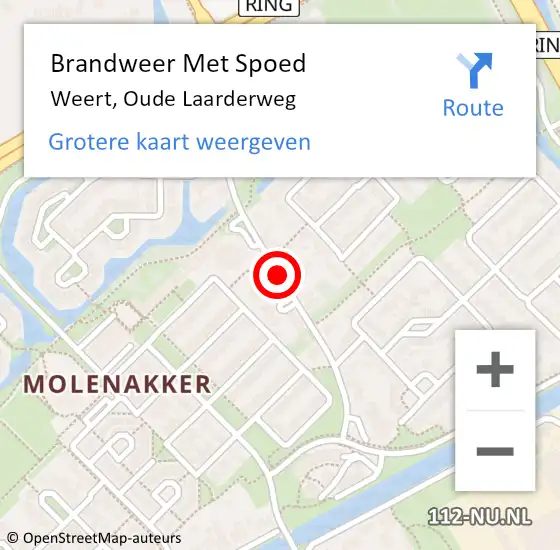 Locatie op kaart van de 112 melding: Brandweer Met Spoed Naar Weert, Oude Laarderweg op 19 augustus 2020 04:43