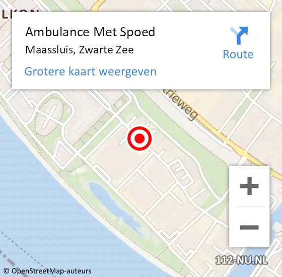 Locatie op kaart van de 112 melding: Ambulance Met Spoed Naar Maassluis, Zwarte Zee op 19 augustus 2020 06:16