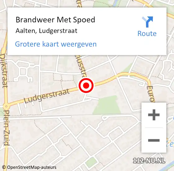 Locatie op kaart van de 112 melding: Brandweer Met Spoed Naar Aalten, Ludgerstraat op 19 augustus 2020 09:55