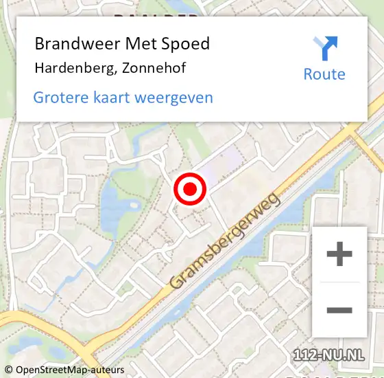 Locatie op kaart van de 112 melding: Brandweer Met Spoed Naar Hardenberg, Zonnehof op 19 augustus 2020 10:03