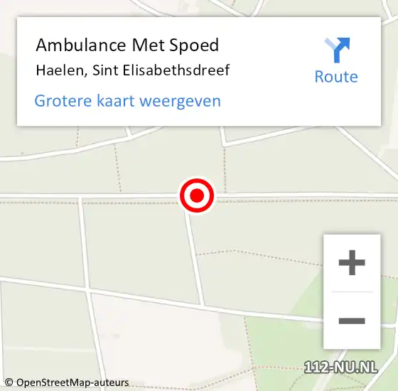 Locatie op kaart van de 112 melding: Ambulance Met Spoed Naar Haelen, Sint Elisabethsdreef op 19 augustus 2020 12:47