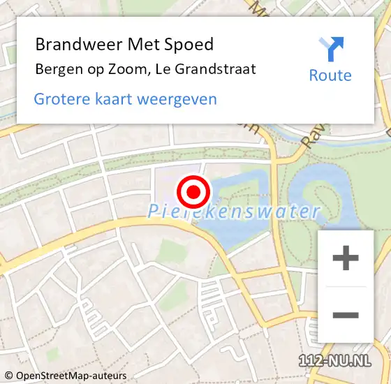 Locatie op kaart van de 112 melding: Brandweer Met Spoed Naar Bergen op Zoom, Le Grandstraat op 19 augustus 2020 14:38