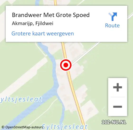 Locatie op kaart van de 112 melding: Brandweer Met Grote Spoed Naar Akmarijp, Fjildwei op 19 augustus 2020 15:17