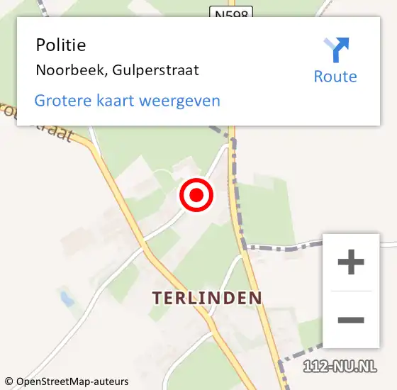 Locatie op kaart van de 112 melding: Politie Noorbeek, Gulperstraat op 19 augustus 2020 16:22