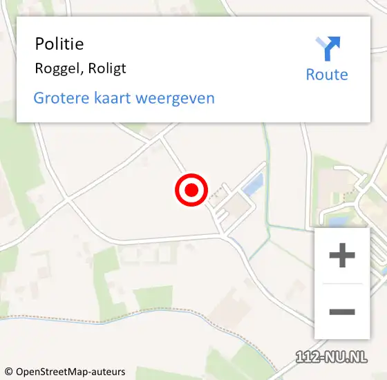 Locatie op kaart van de 112 melding: Politie Roggel, Roligt op 19 augustus 2020 17:00