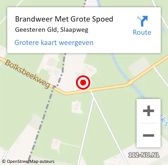 Locatie op kaart van de 112 melding: Brandweer Met Grote Spoed Naar Geesteren Gld, Slaapweg op 16 mei 2014 12:43