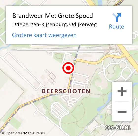 Locatie op kaart van de 112 melding: Brandweer Met Grote Spoed Naar Driebergen-Rijsenburg, Odijkerweg op 19 augustus 2020 22:29