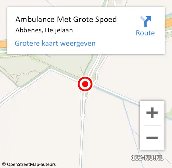 Locatie op kaart van de 112 melding: Ambulance Met Grote Spoed Naar Abbenes, Heijelaan op 20 augustus 2020 05:19