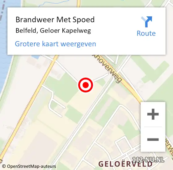 Locatie op kaart van de 112 melding: Brandweer Met Spoed Naar Belfeld, Geloer Kapelweg op 20 augustus 2020 06:48