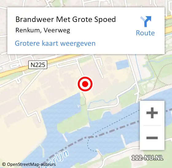 Locatie op kaart van de 112 melding: Brandweer Met Grote Spoed Naar Renkum, Veerweg op 20 augustus 2020 11:26