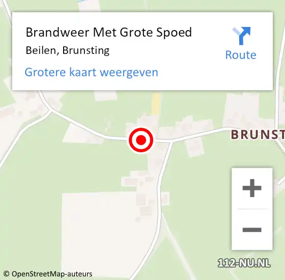 Locatie op kaart van de 112 melding: Brandweer Met Grote Spoed Naar Beilen, Brunsting op 20 augustus 2020 11:49