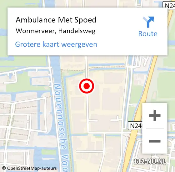 Locatie op kaart van de 112 melding: Ambulance Met Spoed Naar Wormerveer, Handelsweg op 20 augustus 2020 11:58