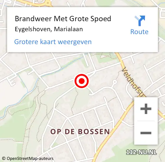 Locatie op kaart van de 112 melding: Brandweer Met Grote Spoed Naar Eygelshoven, Marialaan op 20 augustus 2020 13:18