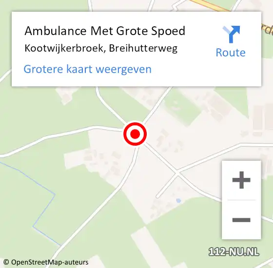 Locatie op kaart van de 112 melding: Ambulance Met Grote Spoed Naar Kootwijkerbroek, Breihutterweg op 20 augustus 2020 16:39