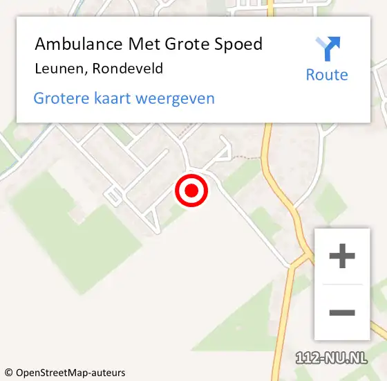 Locatie op kaart van de 112 melding: Ambulance Met Grote Spoed Naar Leunen, Rondeveld op 16 mei 2014 14:00