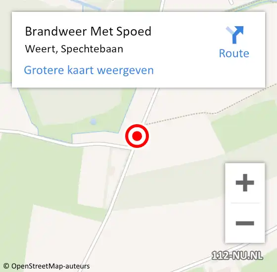 Locatie op kaart van de 112 melding: Brandweer Met Spoed Naar Weert, Spechtebaan op 20 augustus 2020 19:55