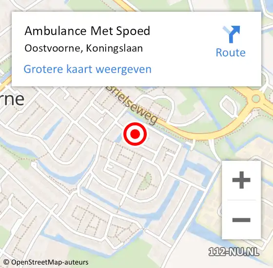 Locatie op kaart van de 112 melding: Ambulance Met Spoed Naar Oostvoorne, Koningslaan op 21 augustus 2020 00:47