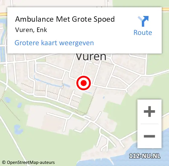 Locatie op kaart van de 112 melding: Ambulance Met Grote Spoed Naar Vuren, Enk op 21 augustus 2020 11:24