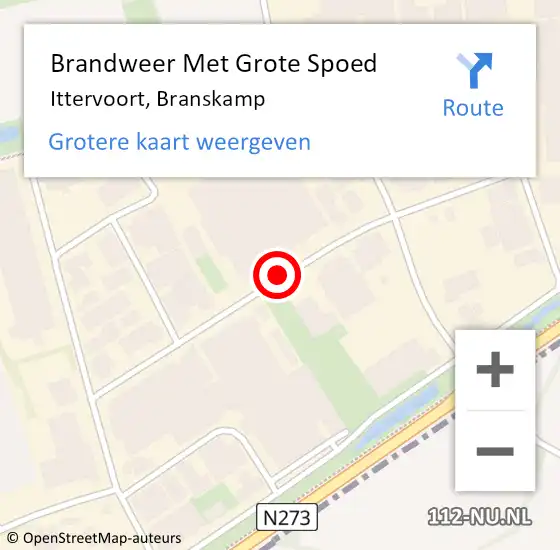 Locatie op kaart van de 112 melding: Brandweer Met Grote Spoed Naar Ittervoort, Branskamp op 21 augustus 2020 11:59