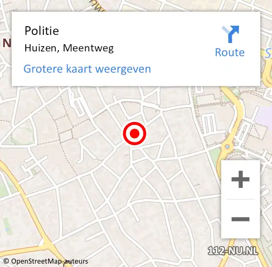 Locatie op kaart van de 112 melding: Politie Huizen, Meentweg op 21 augustus 2020 12:18