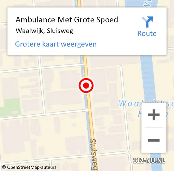Locatie op kaart van de 112 melding: Ambulance Met Grote Spoed Naar Waalwijk, Sluisweg op 21 augustus 2020 12:20
