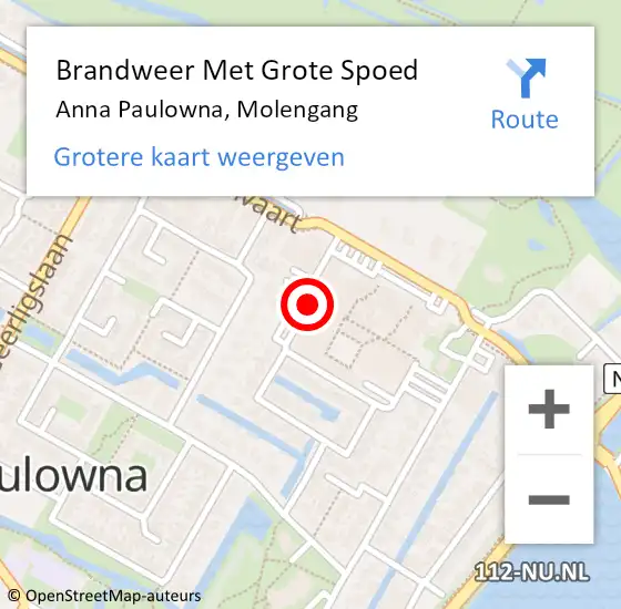 Locatie op kaart van de 112 melding: Brandweer Met Grote Spoed Naar Anna Paulowna, Molengang op 21 augustus 2020 14:55