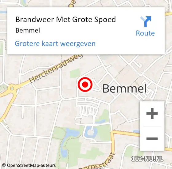 Locatie op kaart van de 112 melding: Brandweer Met Grote Spoed Naar Bemmel op 21 augustus 2020 15:16