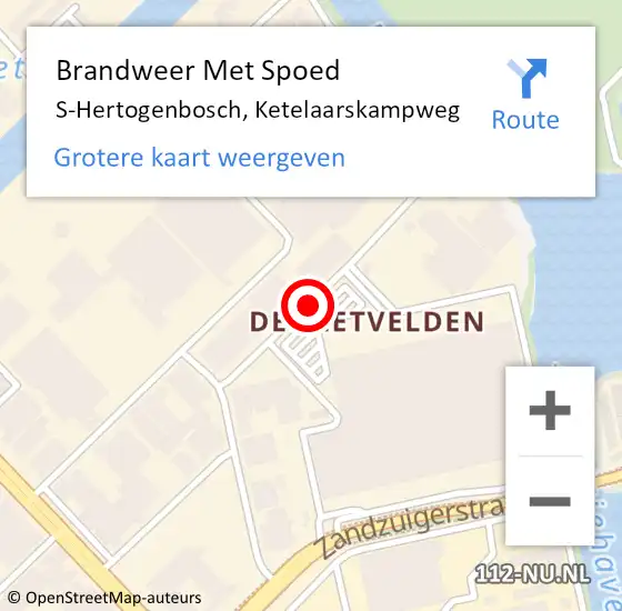 Locatie op kaart van de 112 melding: Brandweer Met Spoed Naar S-Hertogenbosch, Ketelaarskampweg op 21 augustus 2020 17:23