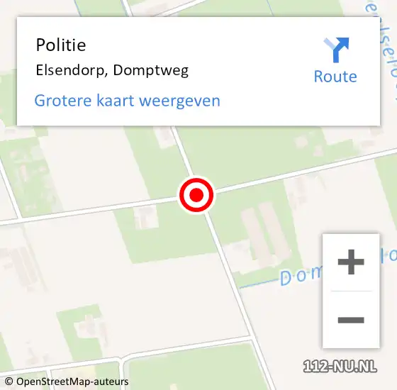 Locatie op kaart van de 112 melding: Politie Elsendorp, Domptweg op 21 augustus 2020 17:35