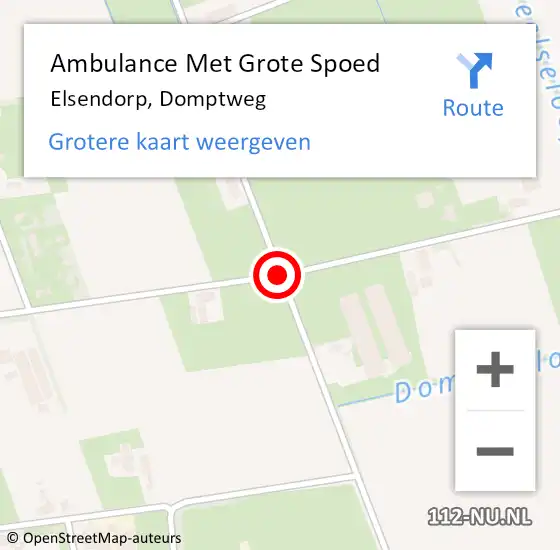 Locatie op kaart van de 112 melding: Ambulance Met Grote Spoed Naar Elsendorp, Domptweg op 21 augustus 2020 17:43