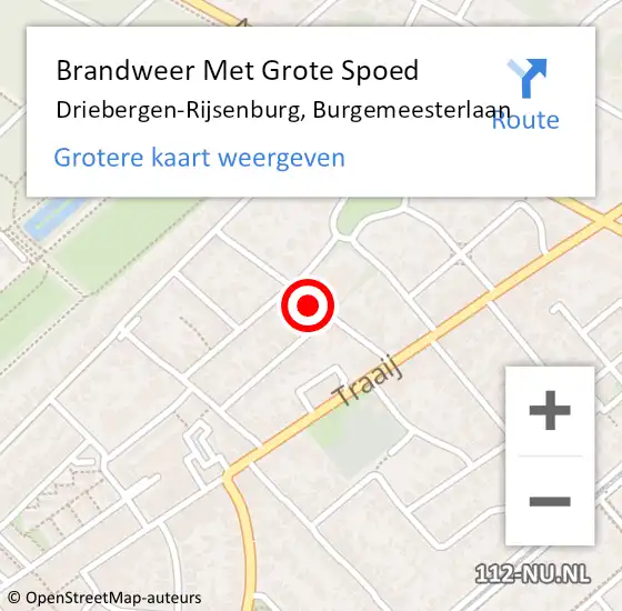 Locatie op kaart van de 112 melding: Brandweer Met Grote Spoed Naar Driebergen-Rijsenburg, Burgemeesterlaan op 21 augustus 2020 20:21