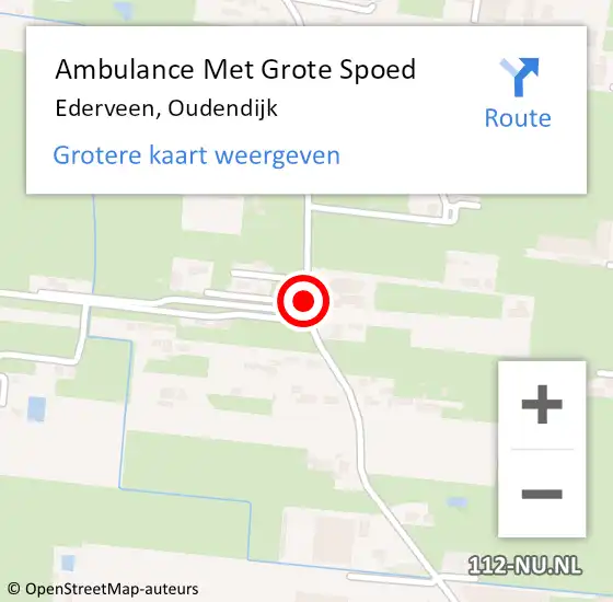 Locatie op kaart van de 112 melding: Ambulance Met Grote Spoed Naar Ederveen, Oudendijk op 21 augustus 2020 22:56