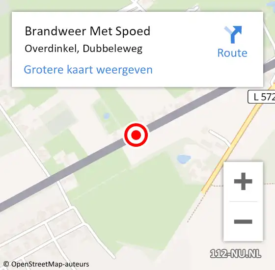 Locatie op kaart van de 112 melding: Brandweer Met Spoed Naar Overdinkel, Dubbeleweg op 21 augustus 2020 23:10