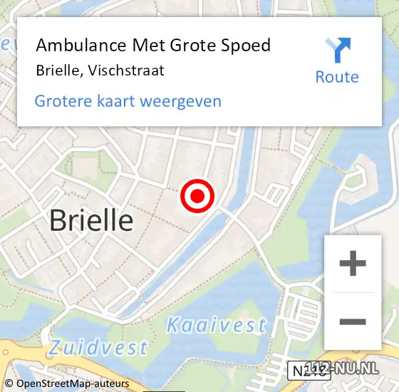 Locatie op kaart van de 112 melding: Ambulance Met Grote Spoed Naar Brielle, Vischstraat op 21 augustus 2020 23:40