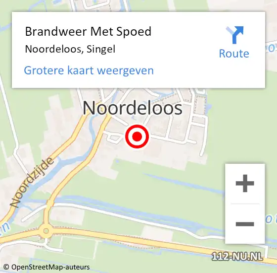 Locatie op kaart van de 112 melding: Brandweer Met Spoed Naar Noordeloos, Singel op 22 augustus 2020 00:03