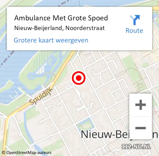 Locatie op kaart van de 112 melding: Ambulance Met Grote Spoed Naar Nieuw-Beijerland, Noorderstraat op 22 augustus 2020 01:26