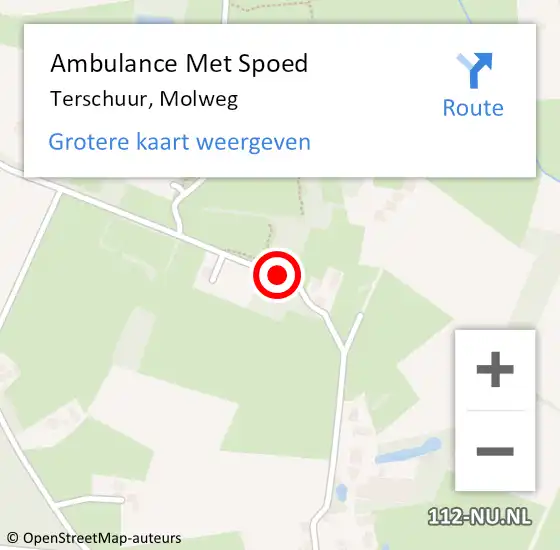 Locatie op kaart van de 112 melding: Ambulance Met Spoed Naar Terschuur, Molweg op 22 augustus 2020 02:19