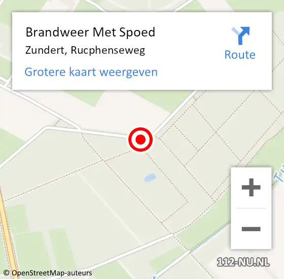 Locatie op kaart van de 112 melding: Brandweer Met Spoed Naar Zundert, Rucphenseweg op 22 augustus 2020 06:31