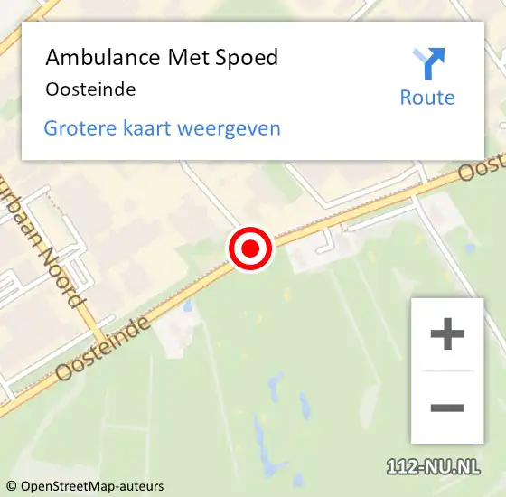 Locatie op kaart van de 112 melding: Ambulance Met Spoed Naar Oosteinde op 22 augustus 2020 06:49
